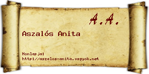 Aszalós Anita névjegykártya